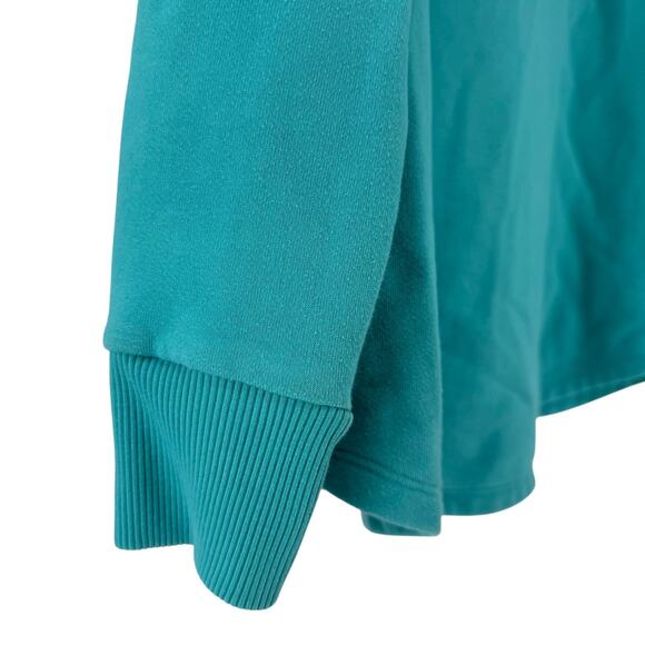 Soft Surroundings Sweatshirt Top Adalyn Pullover XS Turquoise Collared V Neck - Picture 8 of 10
